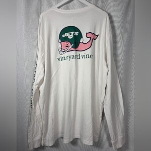 Vineyard Vines NY Jets 2XL Shirt Mens XXL NFL Football Logo Long Sleeve Tee